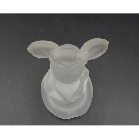 Walt Disney Productions Minnie Mouse Figurine Frosted Glass 5 Inch Italy - Picture 12 of 13